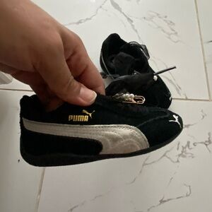 Puma Kids Black and Gold Sneakers